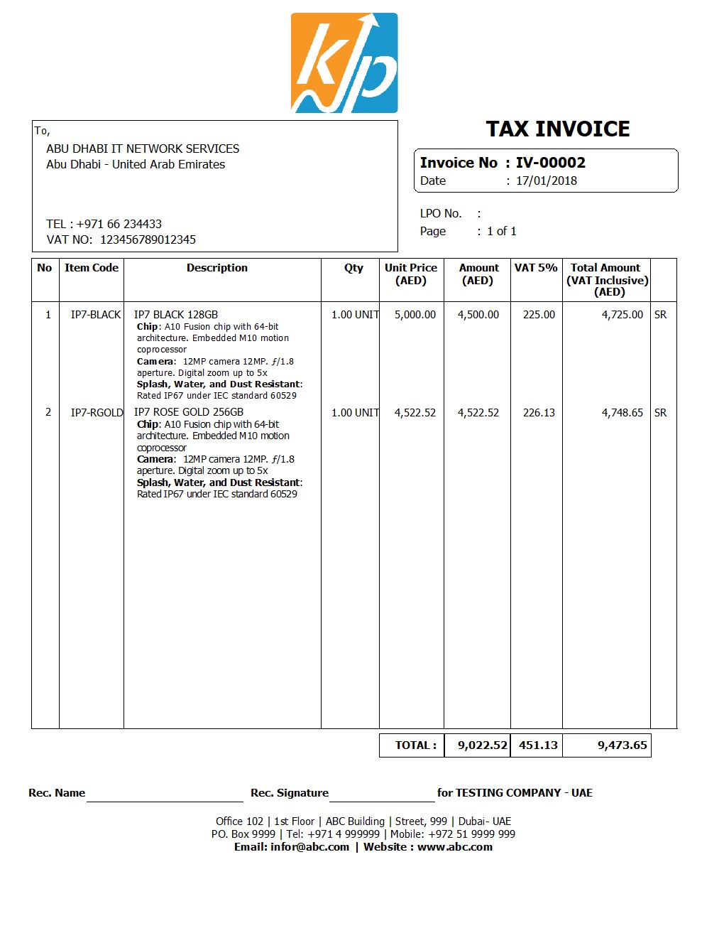 Accounting Invoice Template